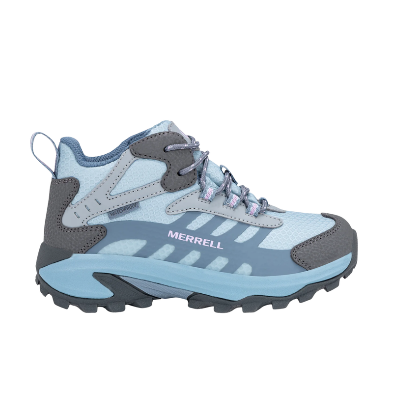 Merrell Kids' Moab Speed 2 Mid Hiking Boots - Grey/Blue