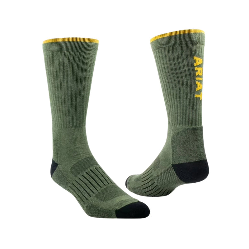 Ariat Tek High Performance Crew 2 Pack Socks - Green