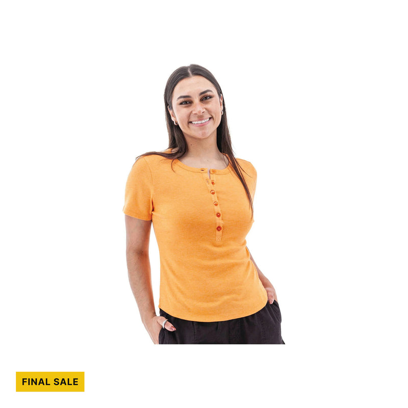 Aventura Women's Sandia Henley Tee - Apricot