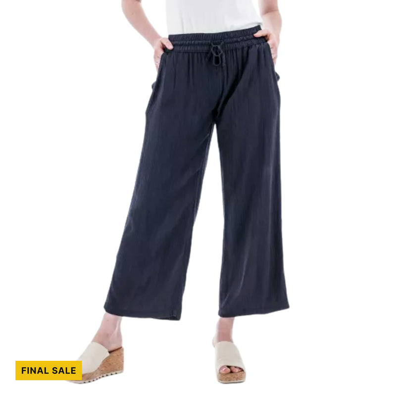 Aventura Women's Sorrento Crepe Wide Leg Ankle Pant - Sky Captain