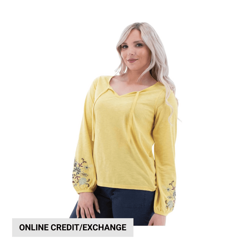 Aventura Women's Kateri Long Sleeve Top - Custard