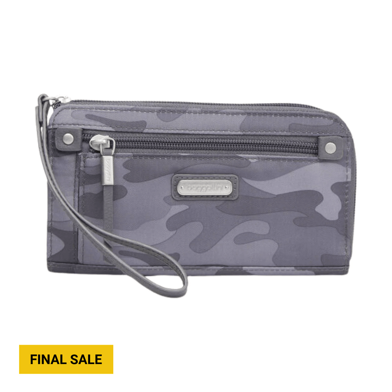 Baggallini Zip Around RFID Wallet - Grey Camo