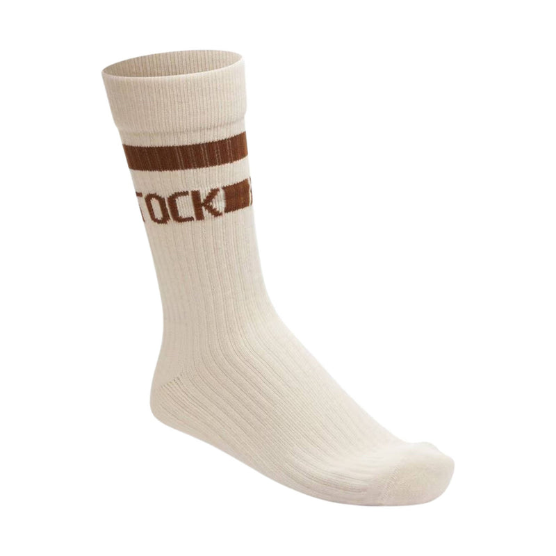 Birkenstock Cotton Crew Stripe Socks - Eggshell Brown