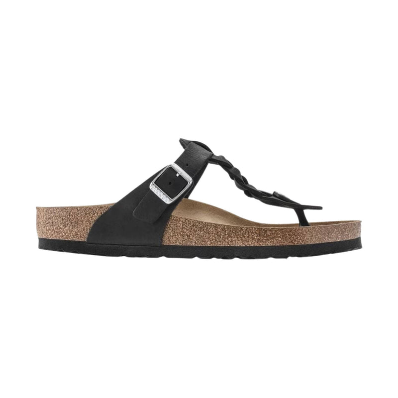 Birkenstock Gizeh Braided Sandals - Oiled Leather Black