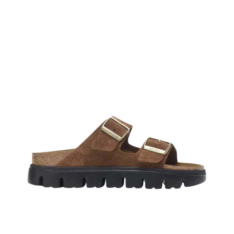 Birkenstock Papillio Arizona Chunky Sandal - Suede Leather Dark Tea/Black