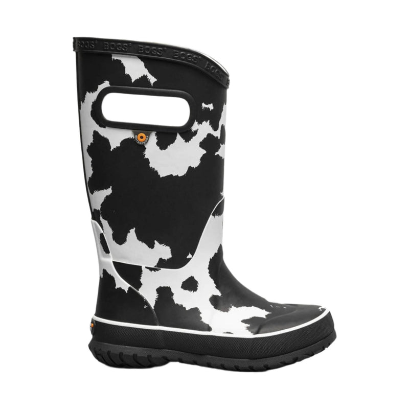 Bogs Kids' Cow Rain Boots - Black & White