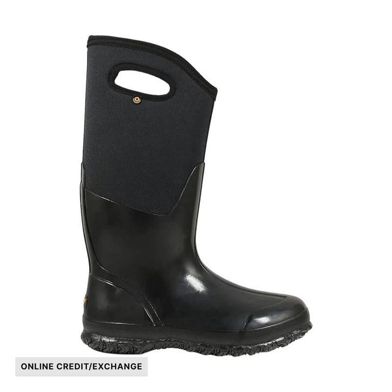 Bogs Women's Classic High Rain Boot - Black Smooth