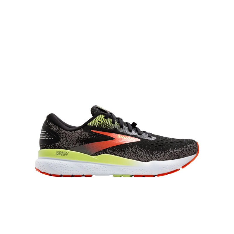 Brooks Men's Ghost 16 GTX Road Running Shoes - Black/Mandarin Red/Green
