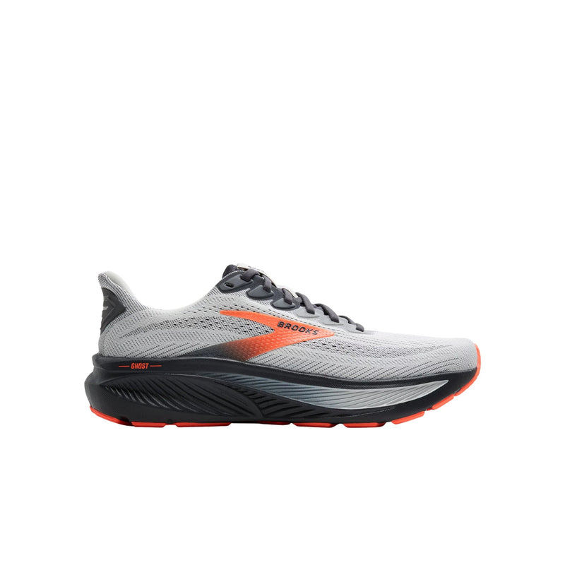 Brooks Men's Ghost 17 Running Shoes - Oyster Mushroom/ Orange/ Ebony