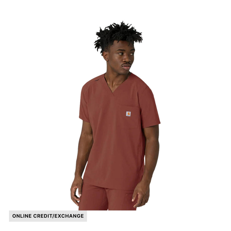Carhartt Men's Cross Flex V Neck Scrub Top - Sable