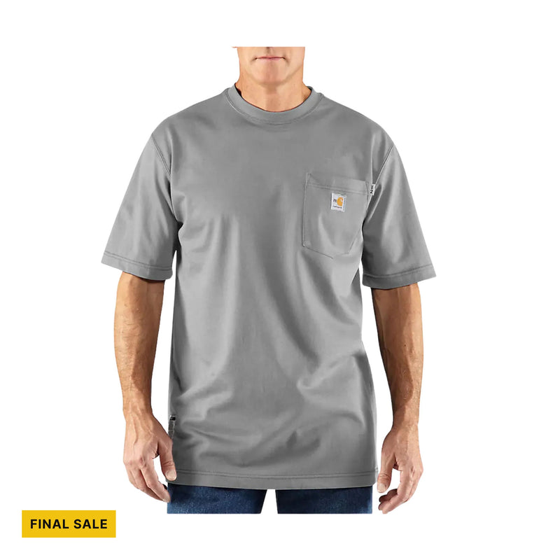 Carhartt Men's Flame Resistant Force Cotton Short Sleeve T Shirt - Light Gray