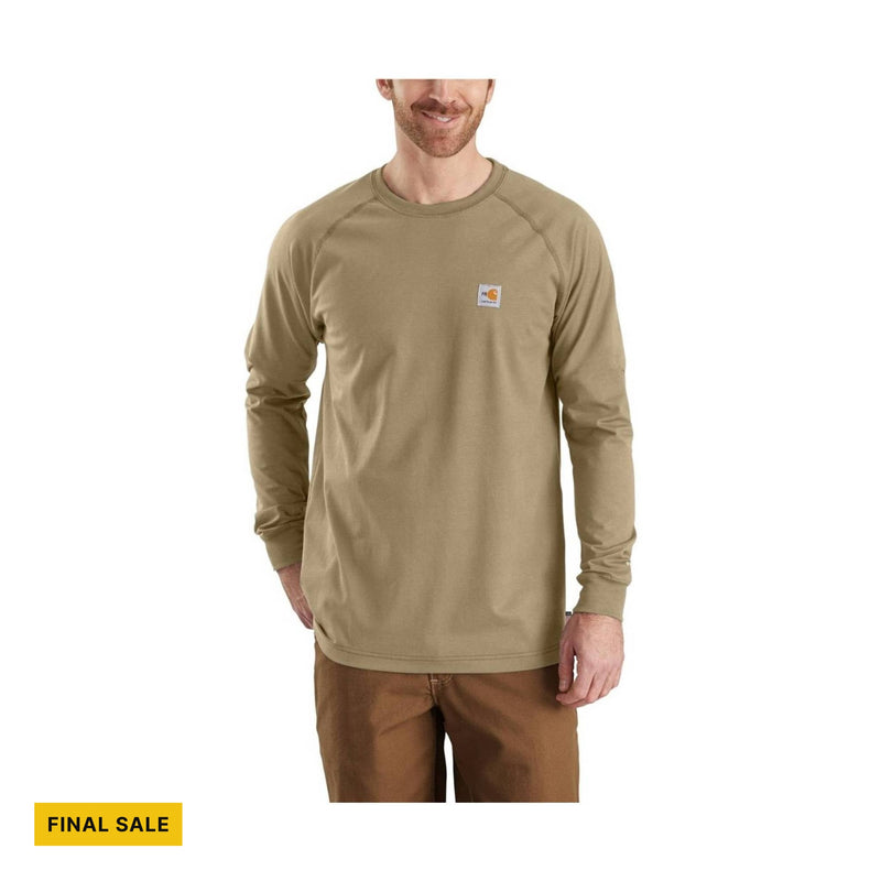 Carhartt Men's Flame Resistant Force Long-Sleeve T Shirt - Khaki