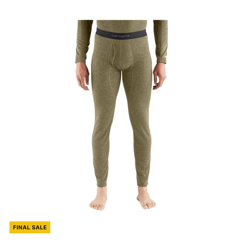 Carhartt Men's Force Midweight Synthetic Wool Blend Base Layer Pant - Burnt Olive Heather