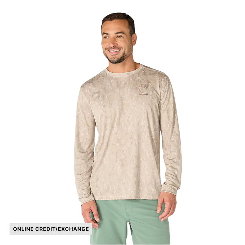 Carhartt Men's Force Sun Defender Relaxed Long Sleeve T Shirt - Cobblestone Terrain Camo