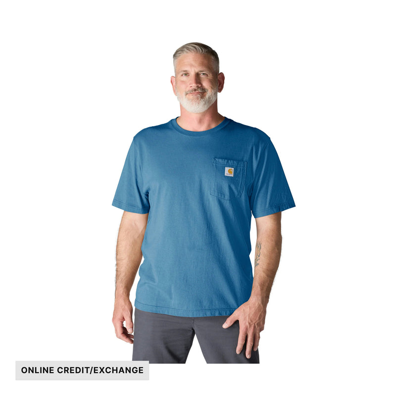Carhartt Men's Loose Fit Heavyweight Short Sleeve Pocket T Shirt - Horizon Blue