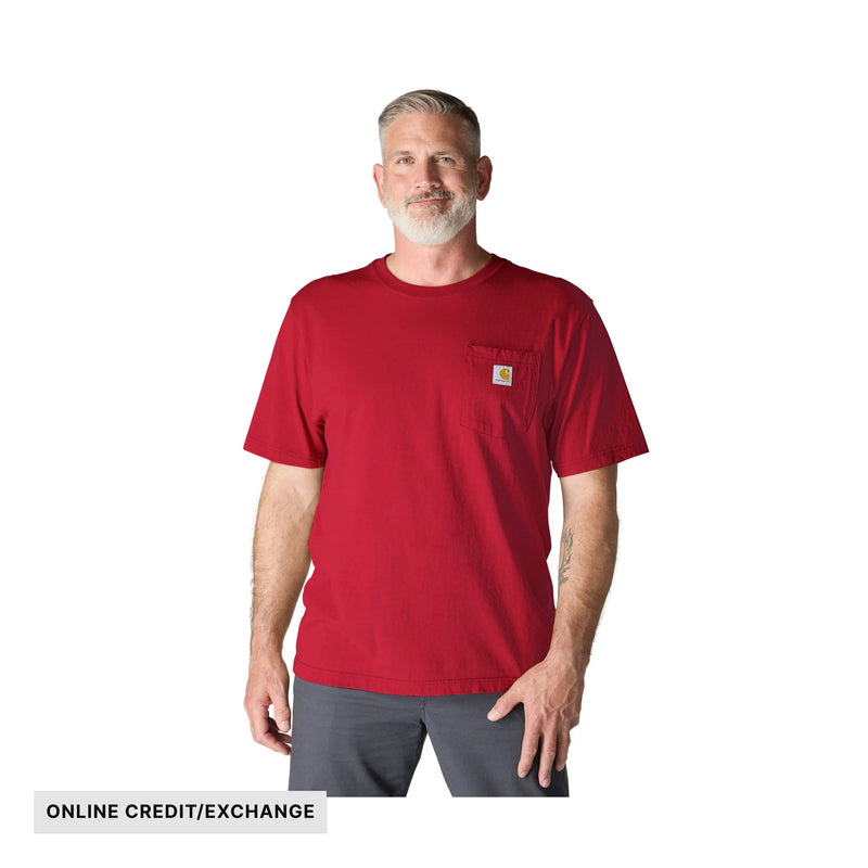 Carhartt Men's Loose Fit Heavyweight Short Sleeve Pocket T Shirt - Industry Red