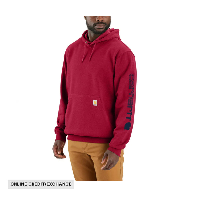 Carhartt Men's Midweight Hooded Logo Sweatshirt - Industry Red