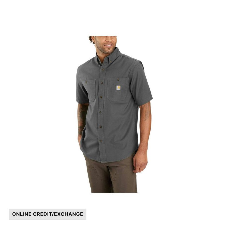 Carhartt Men's Rugged Flex Rigby Short Sleeve Work Shirt - Gravel