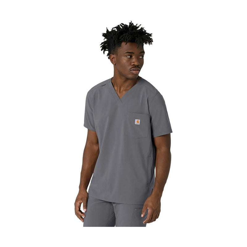 Carhartt Men's Cross Flex V Neck Scrub Top - Pewter