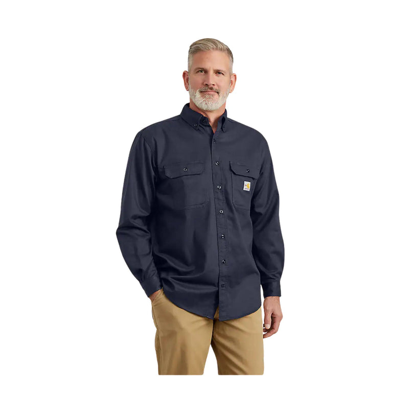 Carhartt Men's Flame Resistant Classic Twill Shirt - Dark Navy