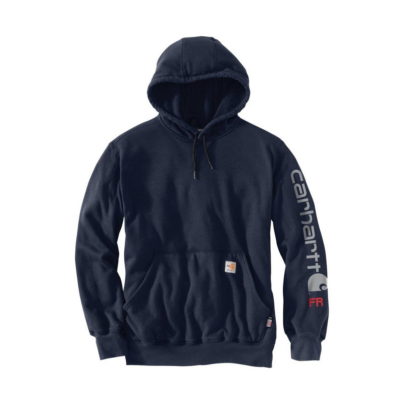 Carhartt Men's Flame Resistant Force Midweight Hooded Graphic Sweatshirt - Navy