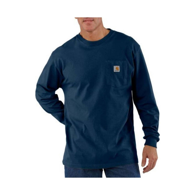 Carhartt Men's Loose Fit Heavyweight Long Sleeve Pocket T Shirt - Navy