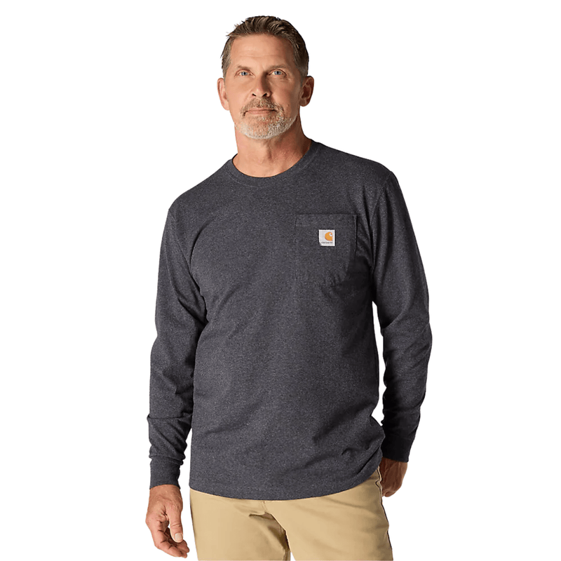 Carhartt Men's Loose Fit Heavyweight Long Sleeve Pocket T Shirt - Carbon Heather