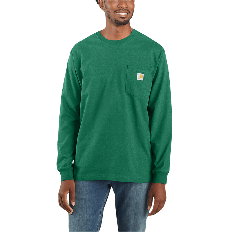Carhartt Men's Loose Fit Heavyweight Long Sleeve Pocket T Shirt - North Woods Heather