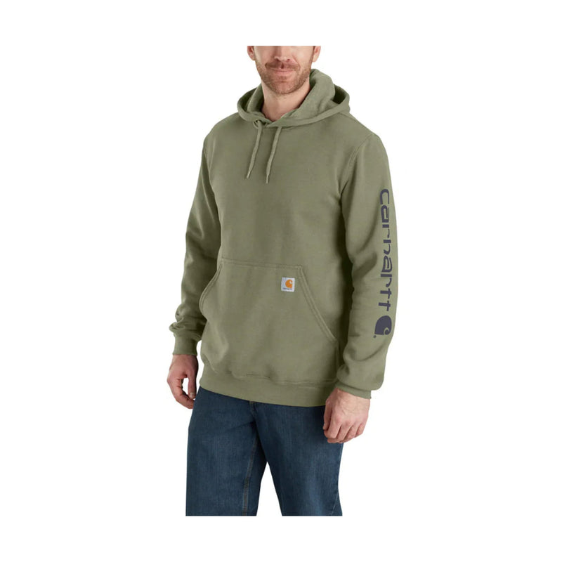 Carhartt Men's Midweight Hooded Logo Sweatshirt - Dusty Olive