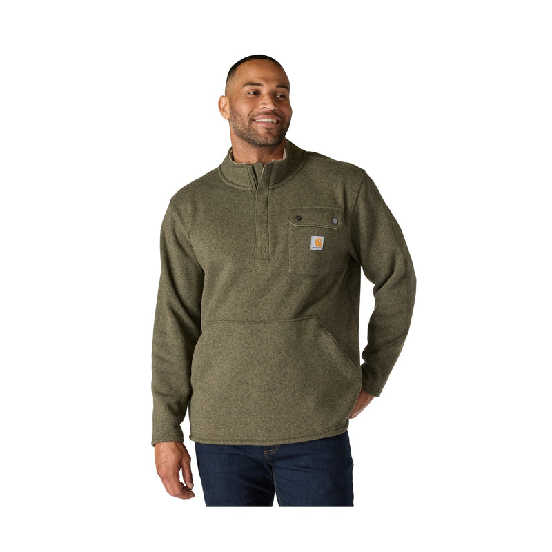 Carhartt Men's Quarter Zip Pocket Sweater Fleece - Dusty Olive