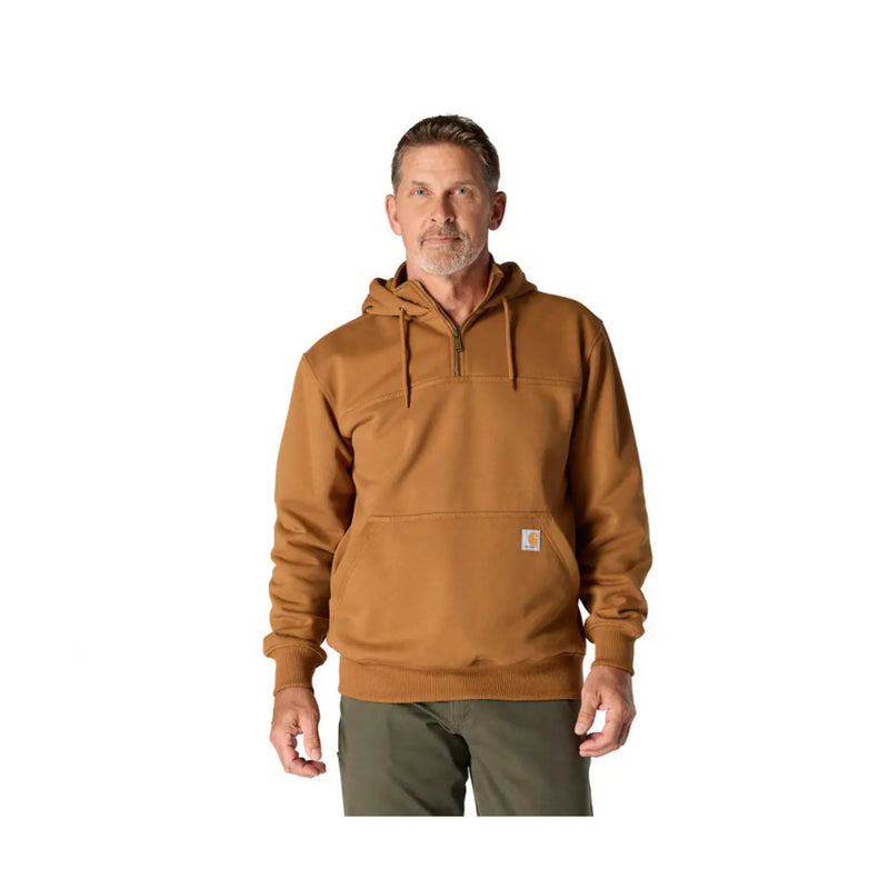 Carhartt Men's Rain Defender Paxton Heavyweight Hooded Quarter Zip Mock Sweatshirt - Carhartt Brown