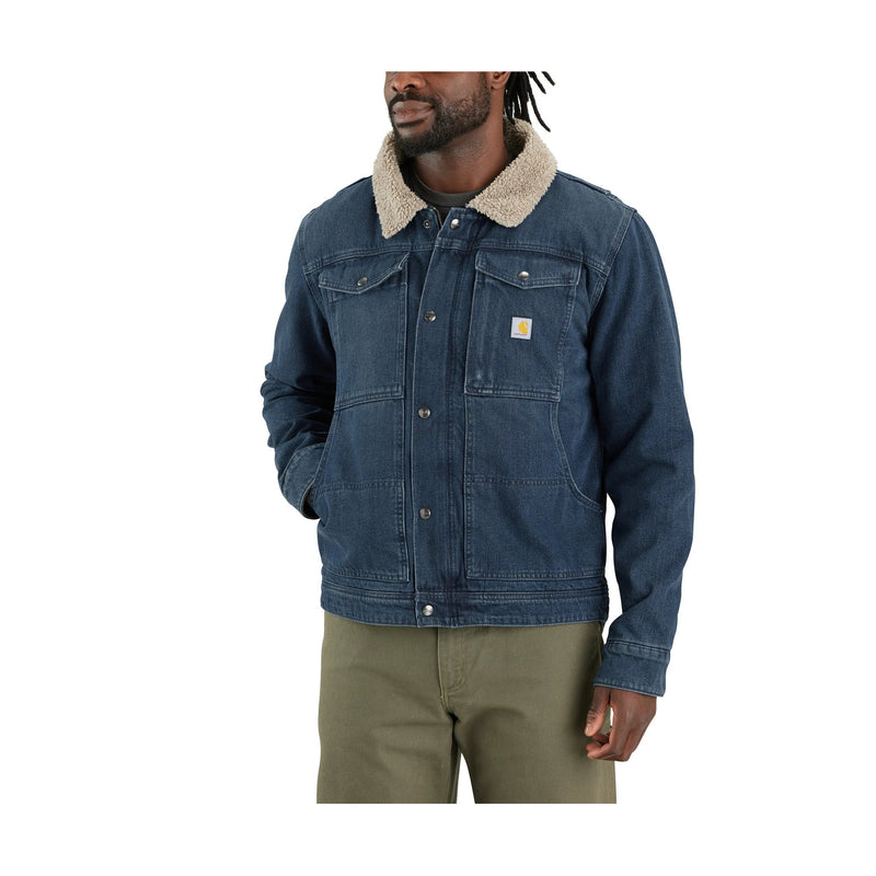 Carhartt Men's Relaxed Fit Denim Sherpa Lined Jacket - Beech