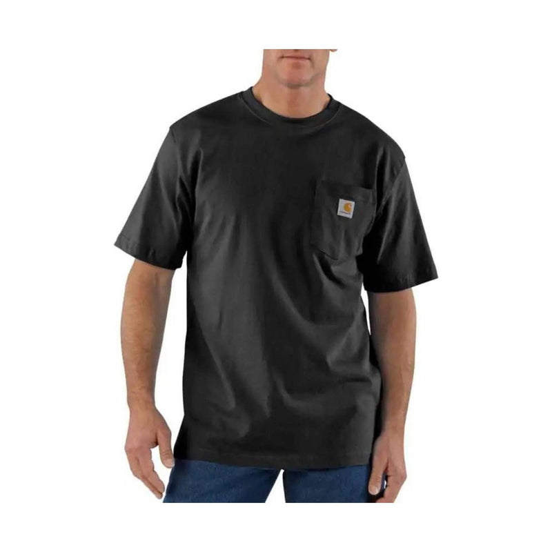 Carhartt Men's Loose Fit Heavyweight Short Sleeve Pocket T Shirt - Black