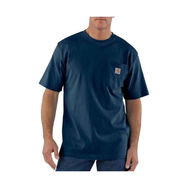 Carhartt Men's Loose Fit Heavyweight Short Sleeve Pocket T Shirt - Navy
