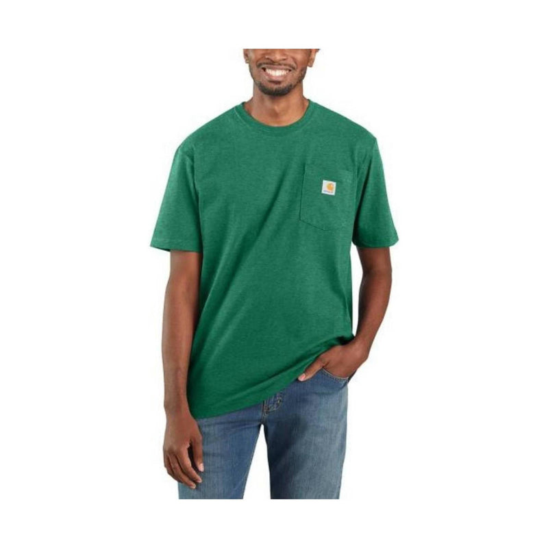 Carhartt Men's Loose Fit Heavyweight Short Sleeve Pocket T Shirt - North Woods Heather Green