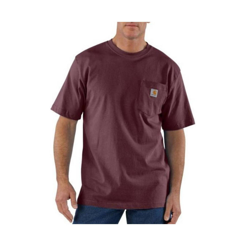 Carhartt Men's Loose Fit Heavyweight Short Sleeve Pocket T Shirt - Port