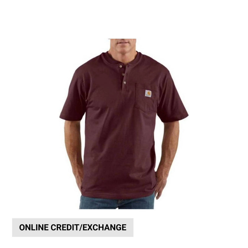Carhartt Men's Workwear Short Sleeve Henley - Port