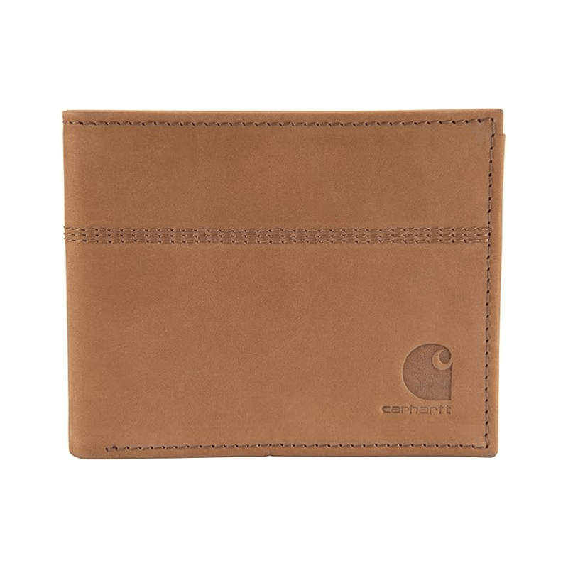 Carhartt Saddle Leather Bifold Legacy Passcase Wallet - Brown