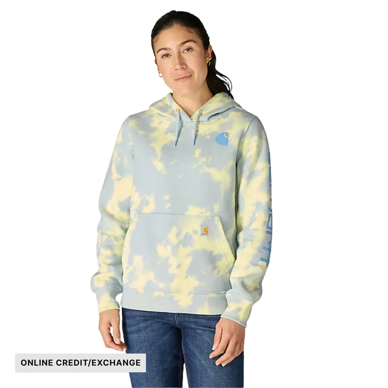 Carhartt Women's Marquette Printed Sweatshirt - Blue Aura Watercolor Camo