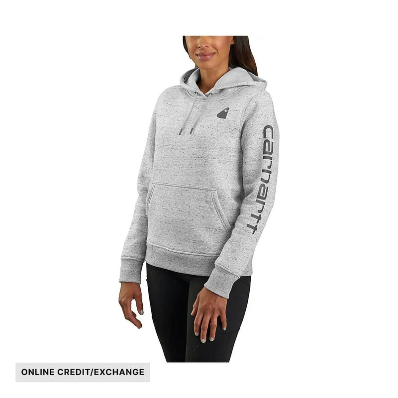 Carhartt Women's Relaxed Fit Midweight Logo Sleeve Graphic Sweatshirt - Asphalt Heather Nep