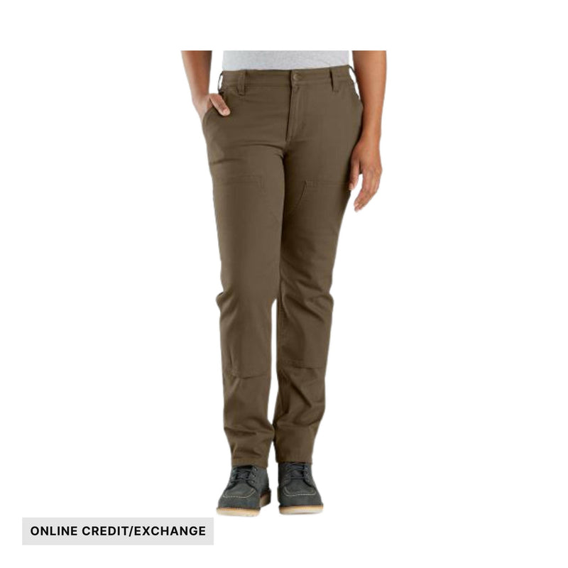 Carhartt Women's Rugged Flex Relaxed Fit Canvas Double Front Pant - Tarmac