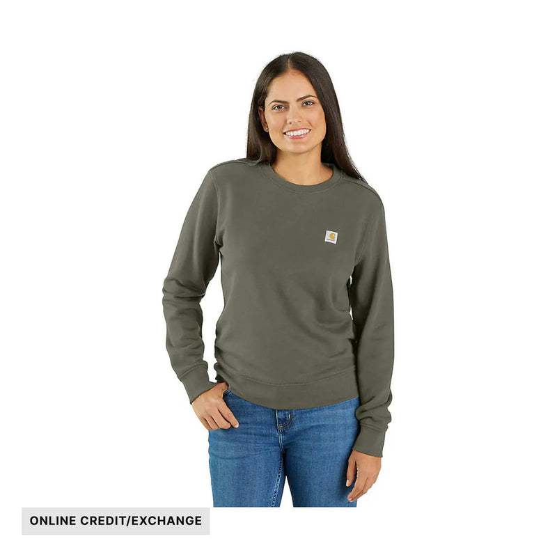 Carhartt Women's Tencel Fiber Series Relaxed Fit French Terry Crewneck Sweatshirt - Dusty Olive