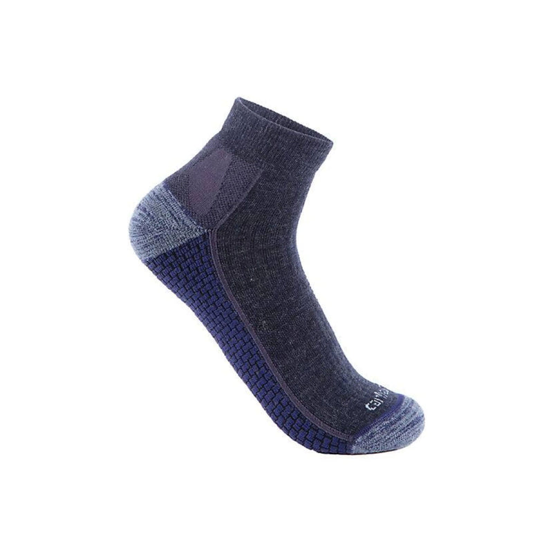 Carhartt Women's Force Grid Midweight Synthetic Merino Wool Blend Quarter Sock - Navy Heather
