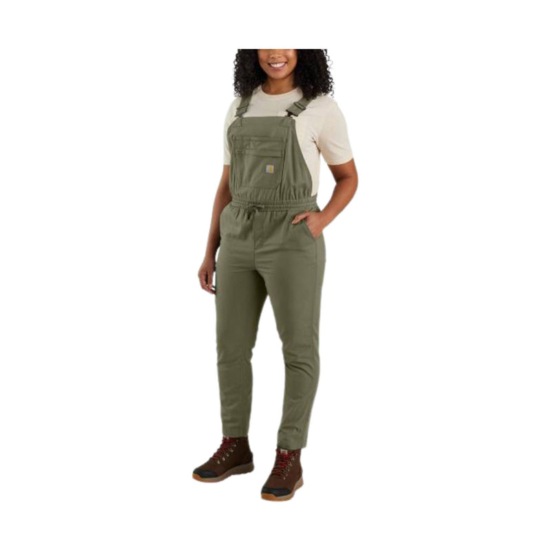 Carhartt Women's Relaxed Fit Ripstop Bib Overall - Dusty Olive