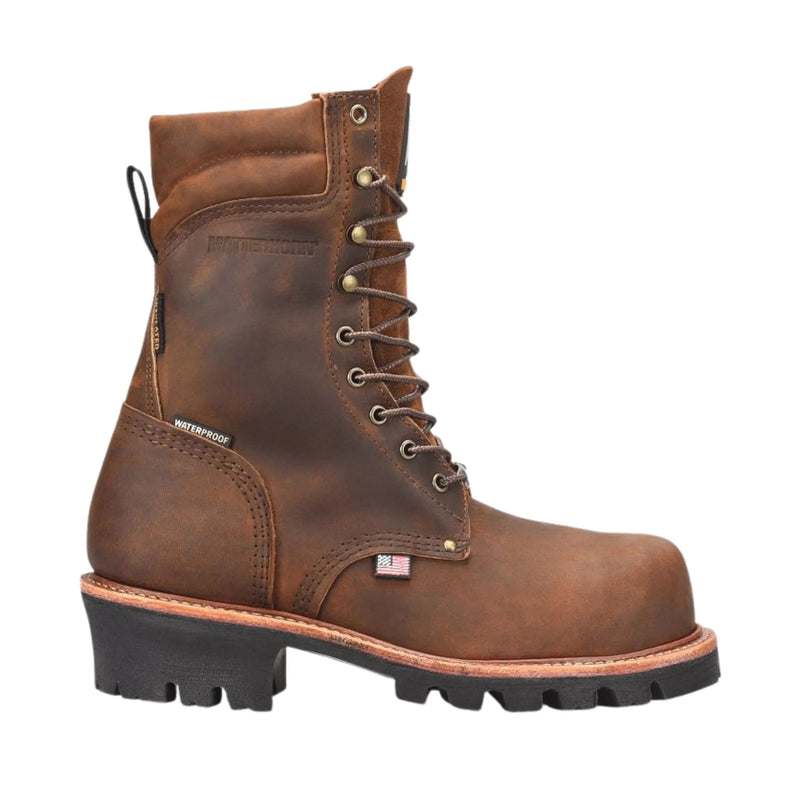 Carolina Men's Super Collar Composite Toe Logger Work Boots - Dark Brown