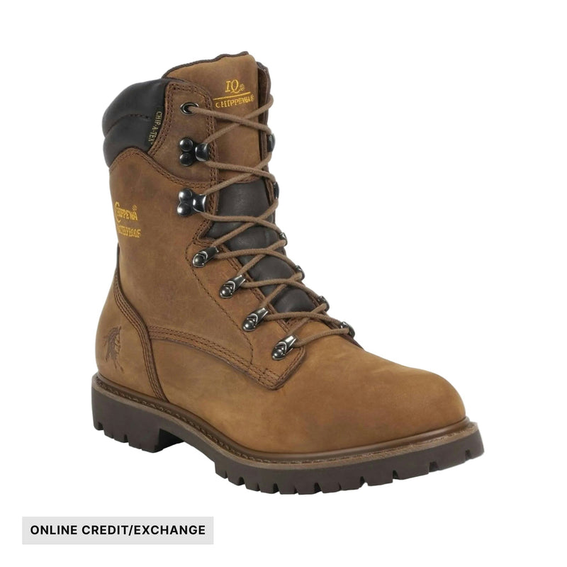 Chippewa Men's 8 Inch Heavy Duty Tough Bark Utility Waterproof Insulated Soft Toe - Brown