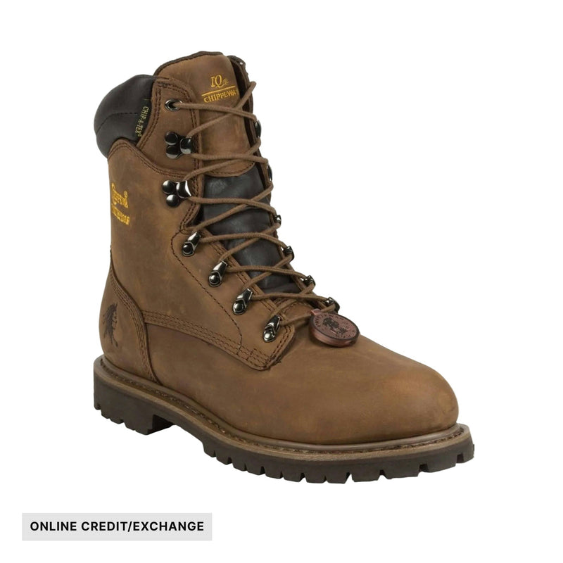 Chippewa Men's 8 Inch Heavy Duty Tough Bark Utility Waterproof Insulated Steel Toe Work Boots - Brown