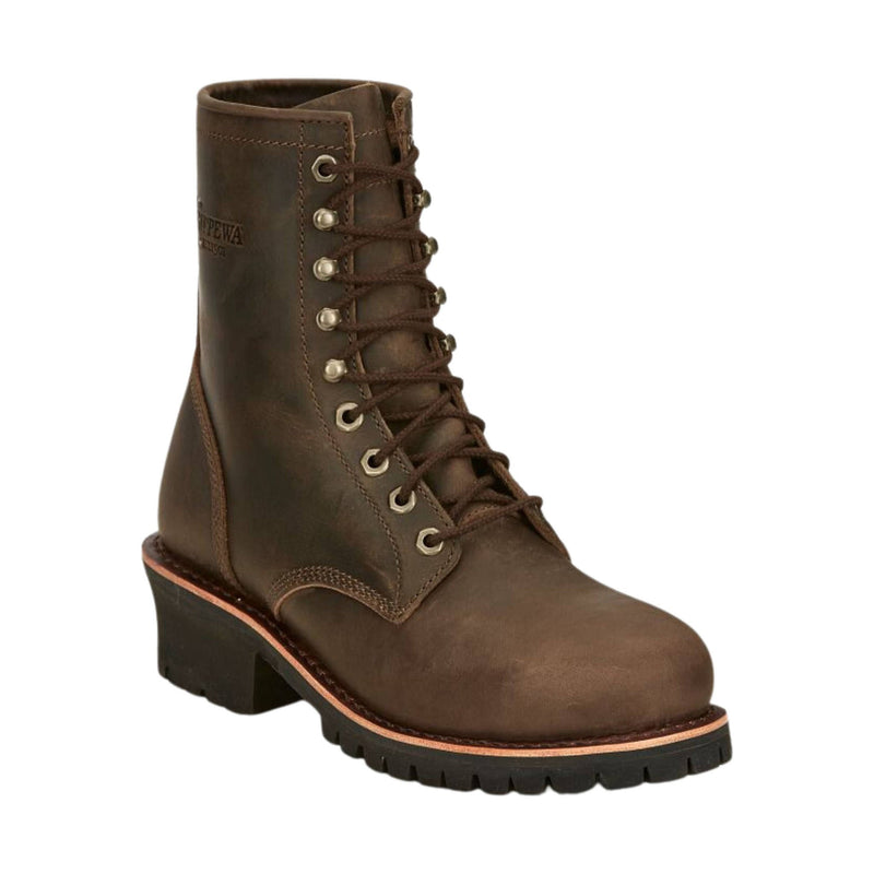 Chippewa Men's Classic 8 Inch Non Insulated Steel Toe Logger Work Boot - Wood Color