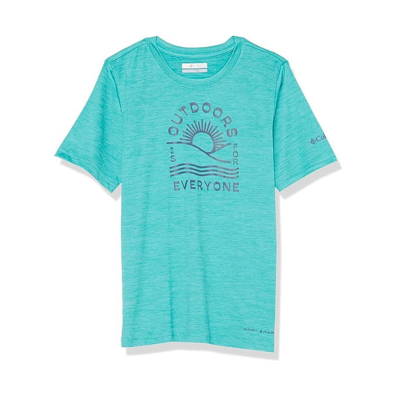 Columbia Kids' Mount Echo Short Sleeve Graphic Top - Bright Aqua Heather