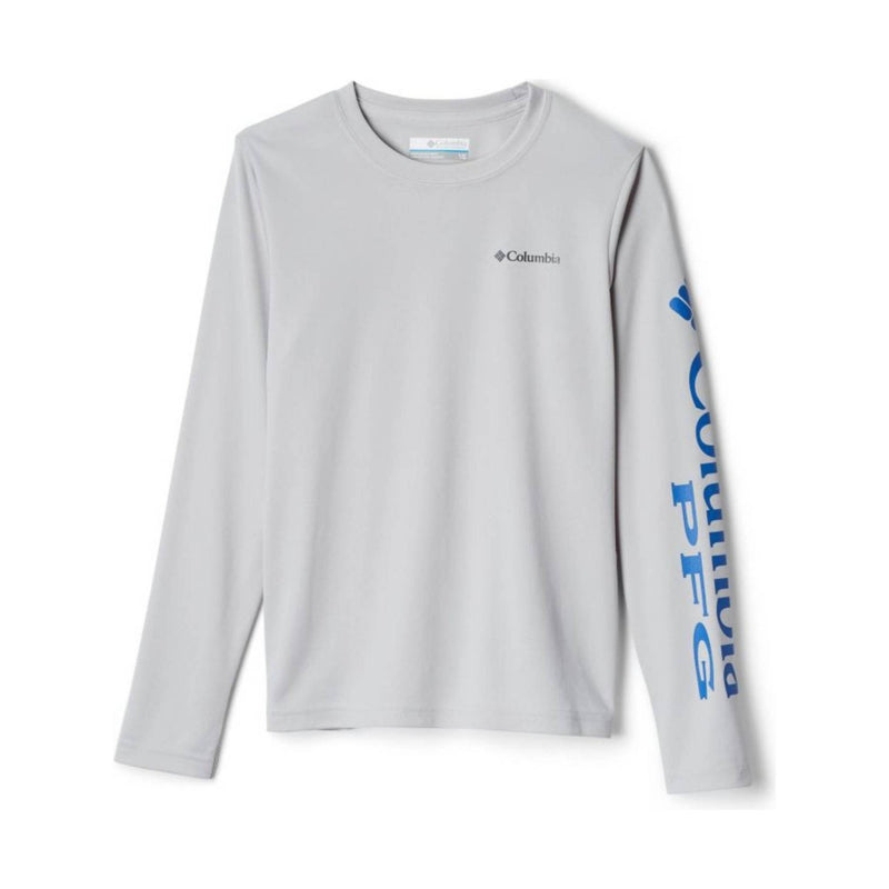 Columbia Kids' PFG Terminal Tackle Long Sleeve Tee - Cool Grey/Vivid Blue